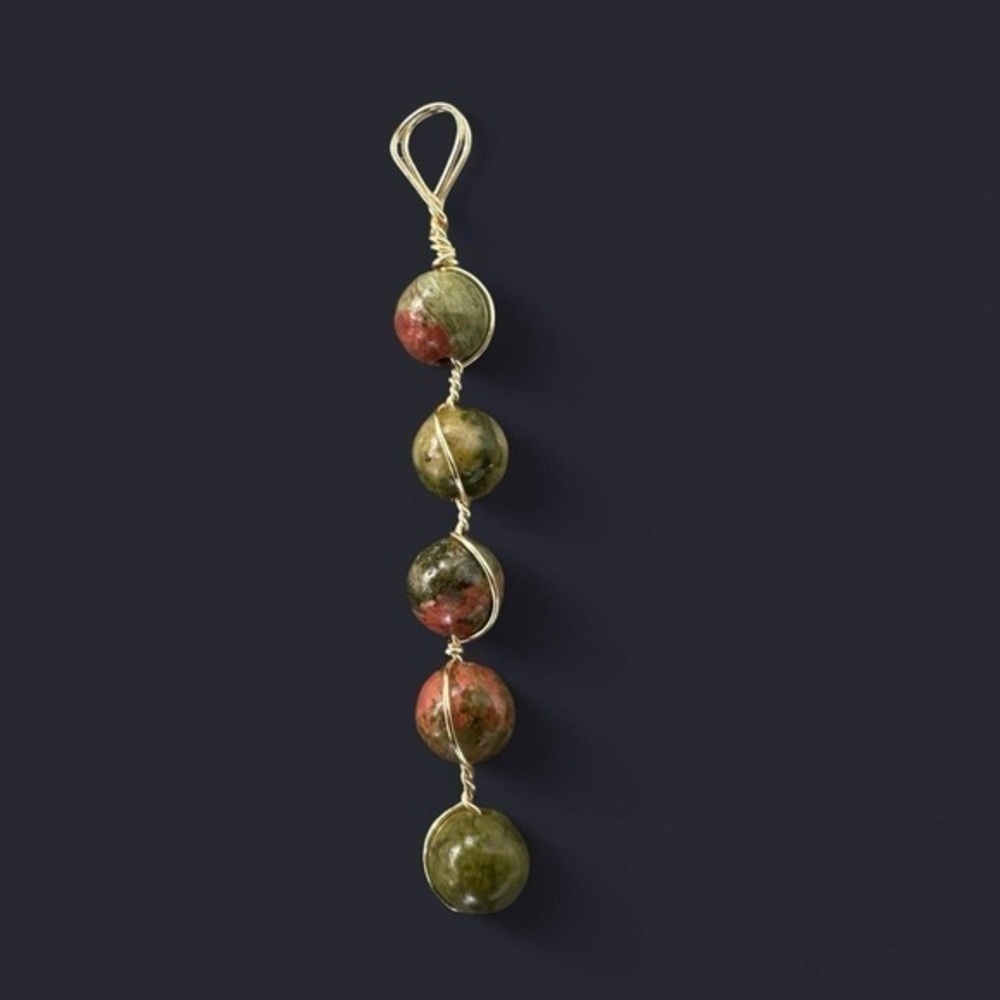 Unakite Wire Wrapped Pendant